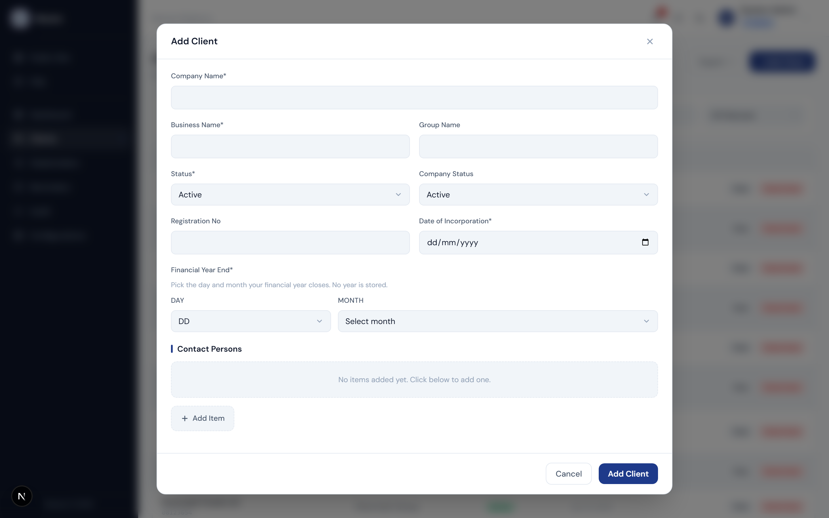 Managing Clients step 2