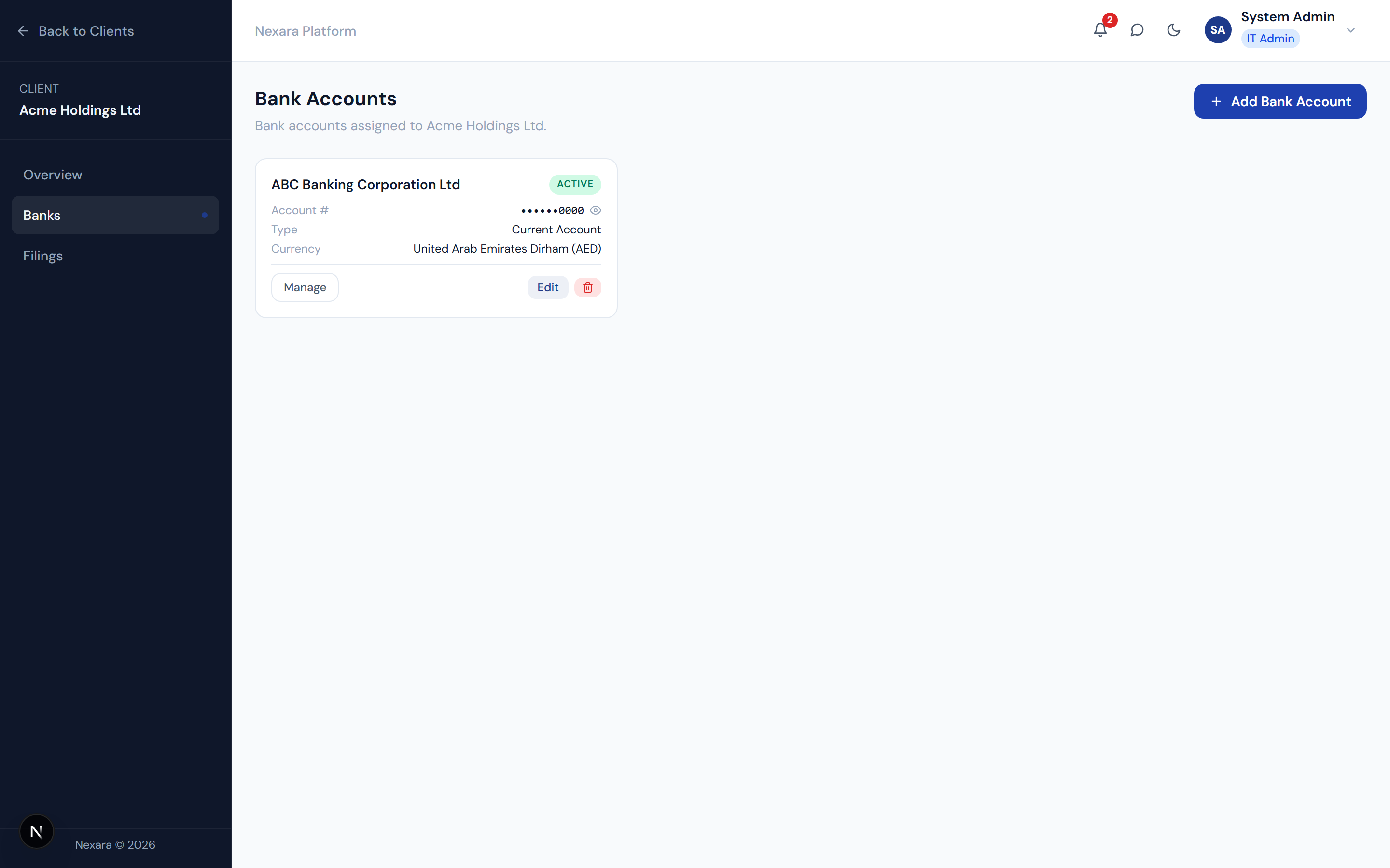 Bank Accounts & Signatories step 1