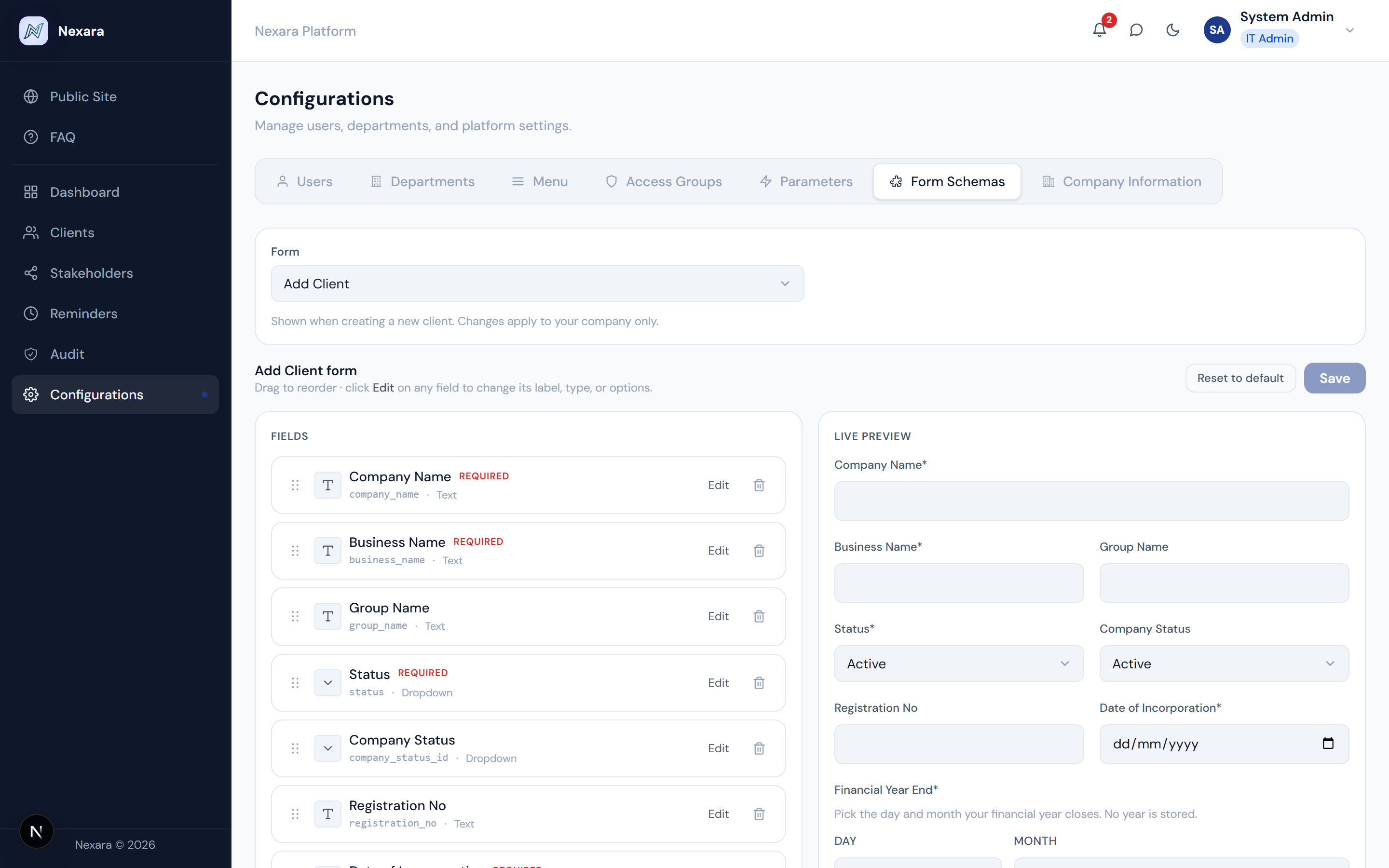 Form Schema Builder step 1